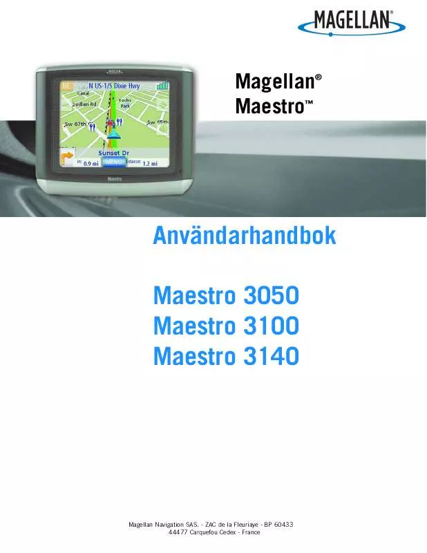 Mode d'emploi MAGELLAN MAESTRO 3050