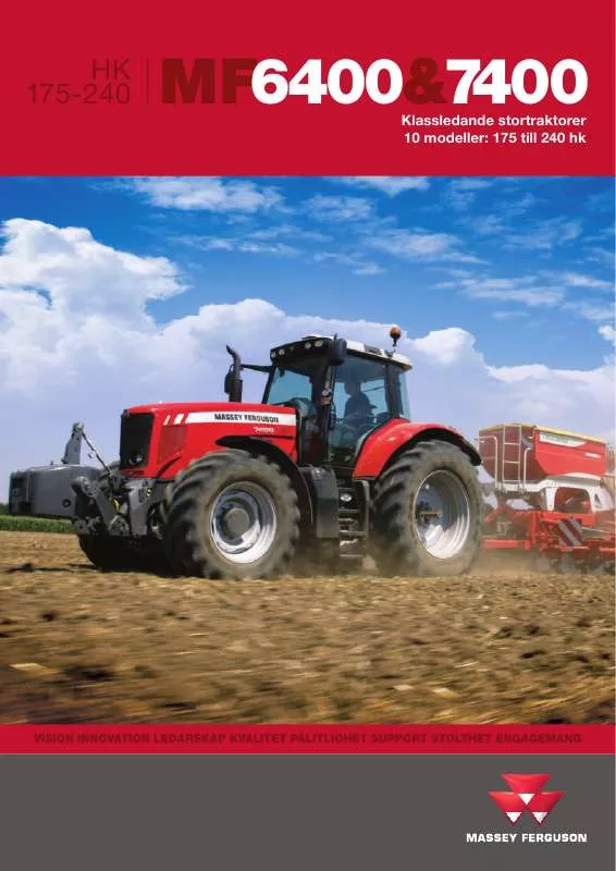 Mode d'emploi MASSEY FERGUSON MF6400