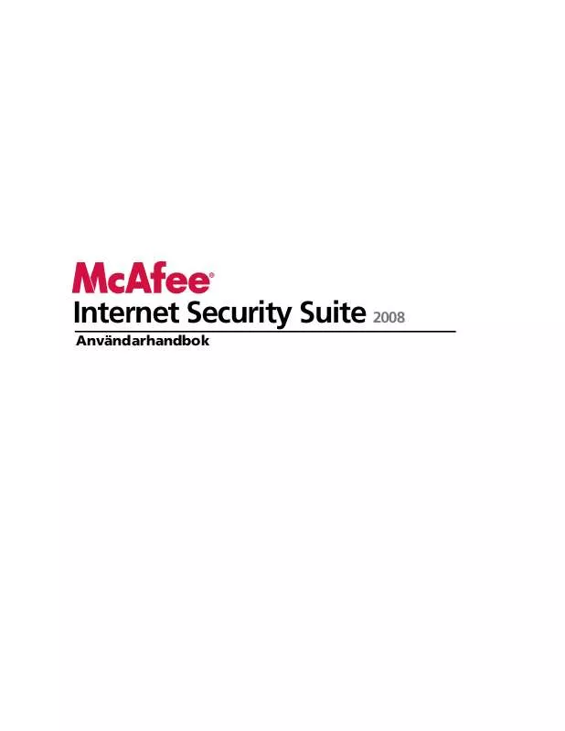 Mode d'emploi MCAFEE INTERNET SECURITY SUITE 2008