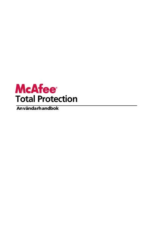 Mode d'emploi MCAFEE TOTAL PROTECTION 2009