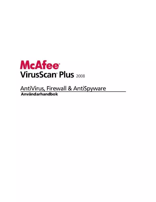 Mode d'emploi MCAFEE VIRUSSCAN PLUS 2008