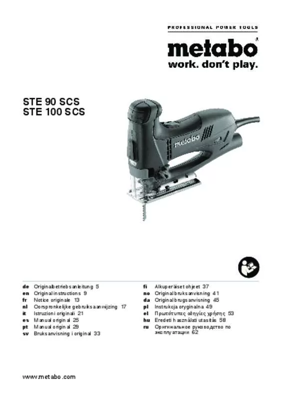 Mode d'emploi METABO 90 SCS