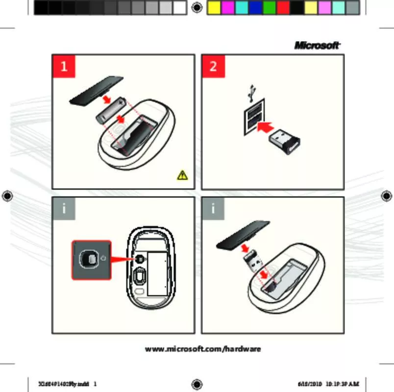 Mode d'emploi MICROSOFT WIRELESS MOBILE MOUSE 1000