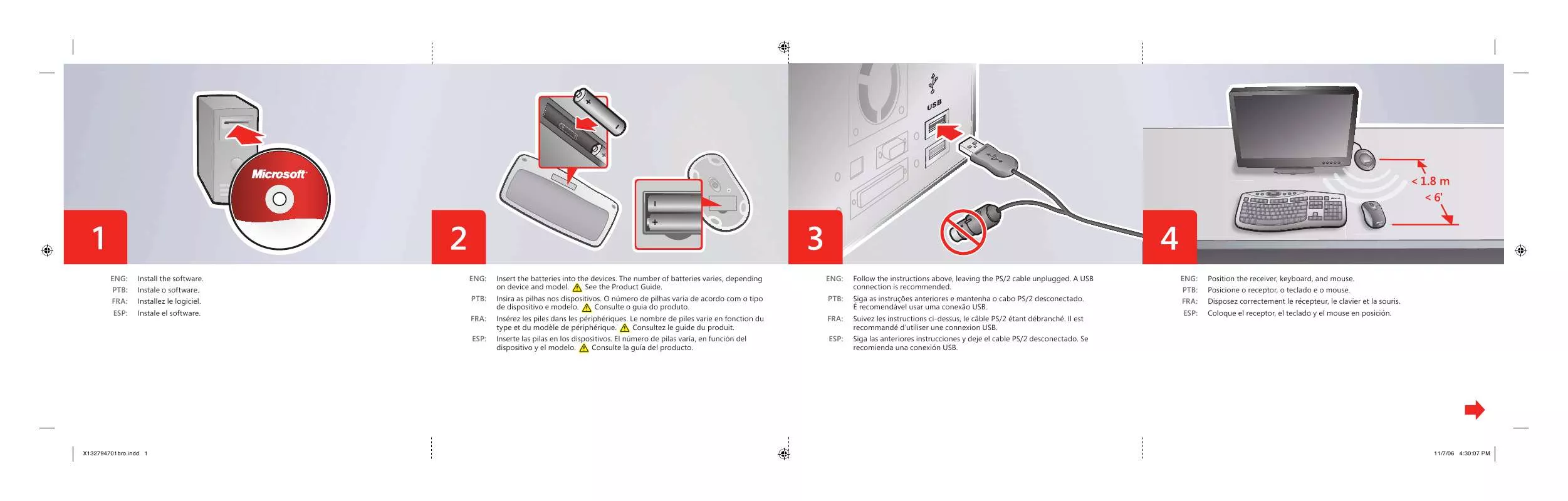 Mode d'emploi MICROSOFT WIRELESS OPTICAL DESKTOP 4000