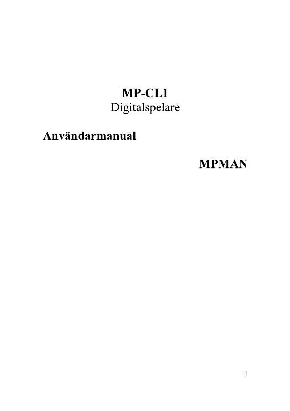 Mode d'emploi MPMAN MP-CL1