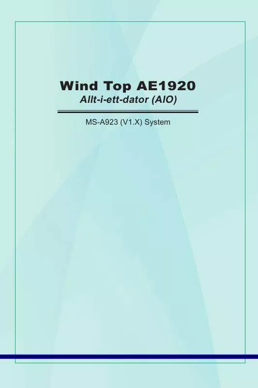 Mode d'emploi MSI WIND TOP AE1920