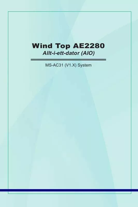 Mode d'emploi MSI WIND TOP AE2280