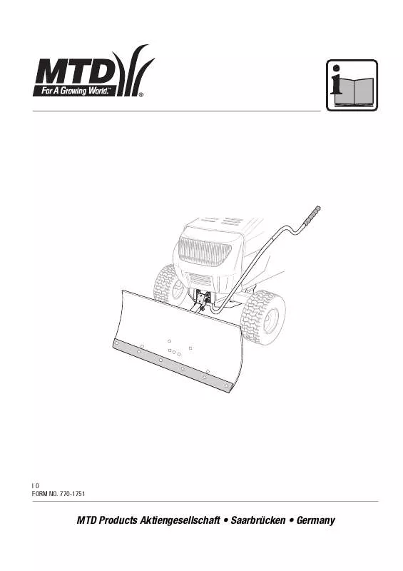 Mode d'emploi MTD DOZER BLADE WITHOUT FASTATTACHTM 400, 600