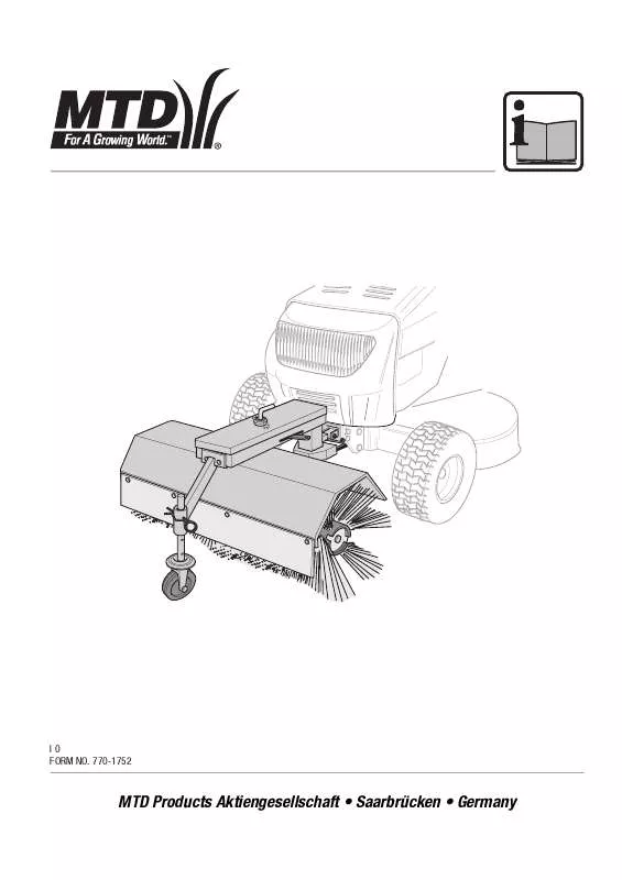 Mode d'emploi MTD FRONT SWEEPER WITHOUT FASTATTACHTM 400, 600