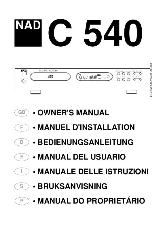 Mode d'emploi NAD C540