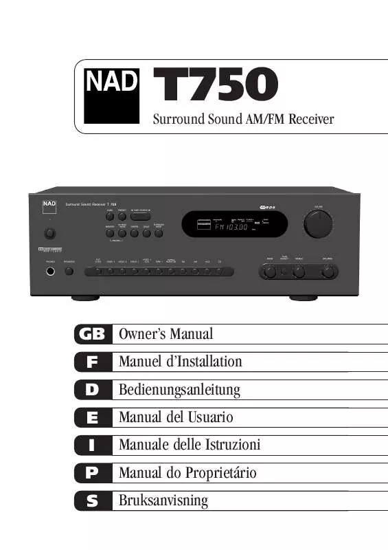 Mode d'emploi NAD T750