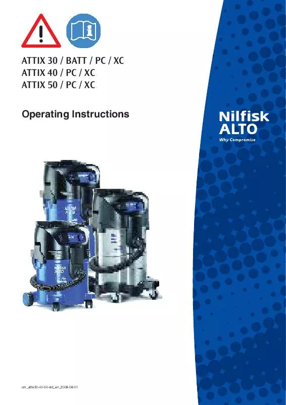 Mode d'emploi NILFISK ATTIX 50 PC