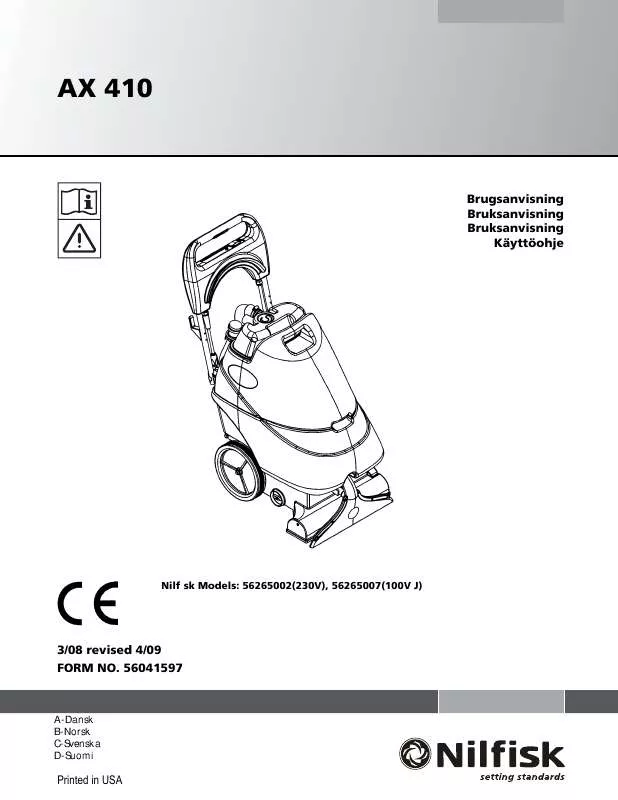 Mode d'emploi NILFISK AX 310