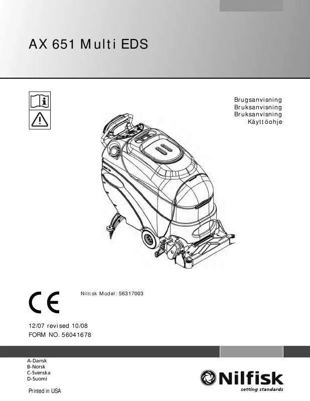 Mode d'emploi NILFISK AX 651 MULTI EDS