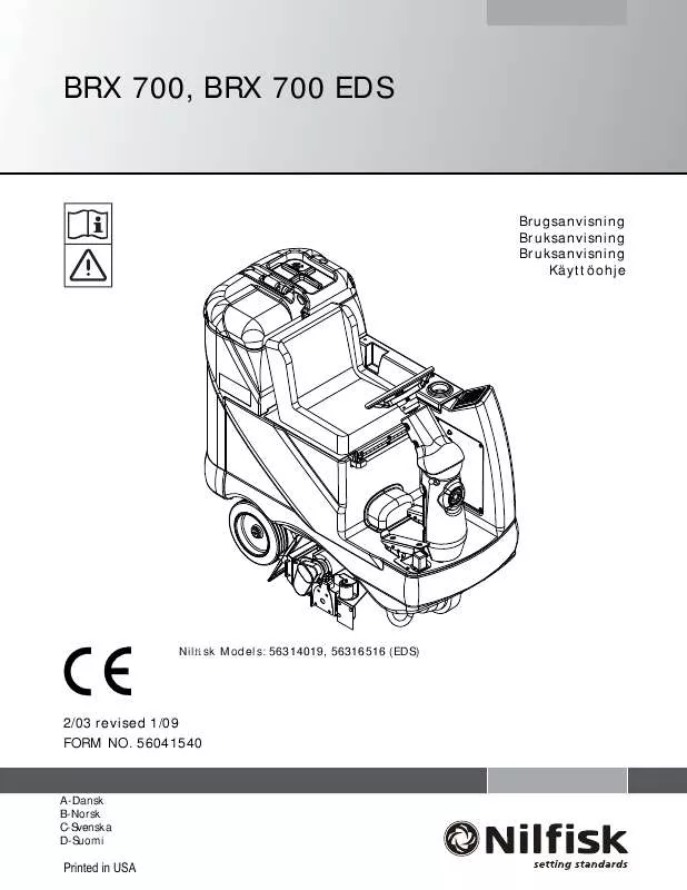 Mode d'emploi NILFISK BRX 700