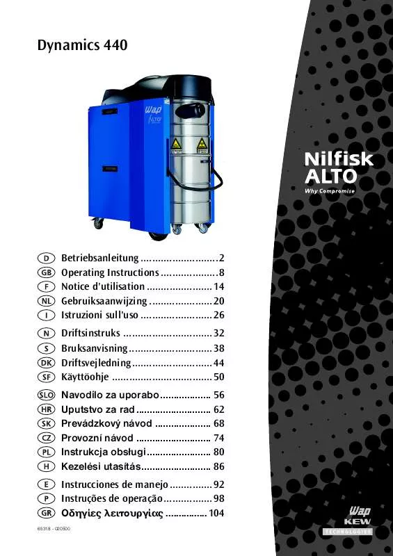 Mode d'emploi NILFISK DYNAMICS 440