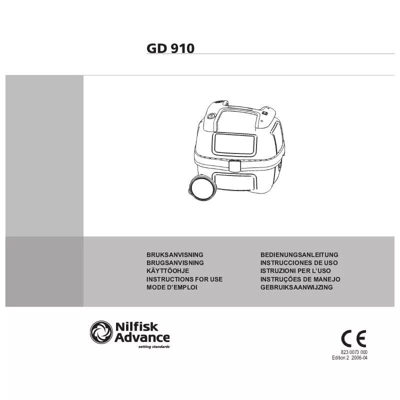 Mode d'emploi NILFISK GD 910