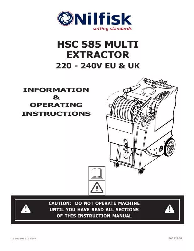 Mode d'emploi NILFISK HSC 585 MULTI