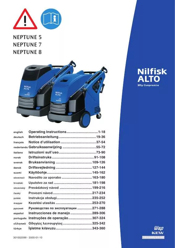 Mode d'emploi NILFISK NEPTUNE 8