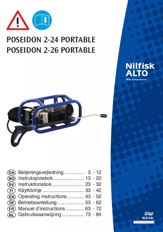 Mode d'emploi NILFISK POSEIDON 2 PORTABLE