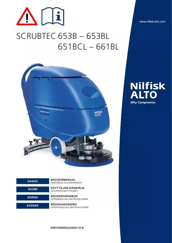 Mode d'emploi NILFISK SCRUBTEC 653