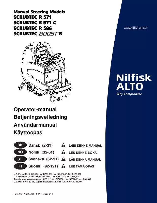 Mode d'emploi NILFISK SCRUBTEC BOOST R