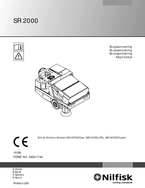 Mode d'emploi NILFISK SR 2000