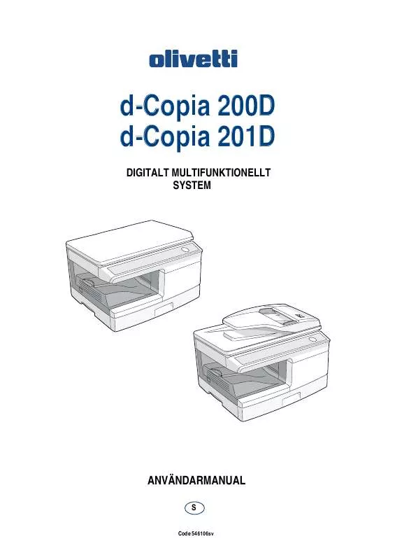 Mode d'emploi OLIVETTI D-COPIA 200D E D-COPIA 201D