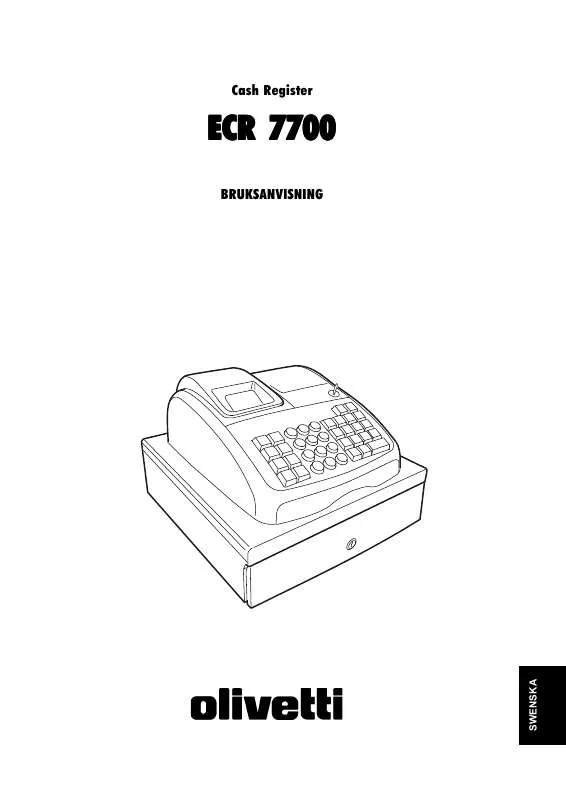 Mode d'emploi OLIVETTI ECR 7700