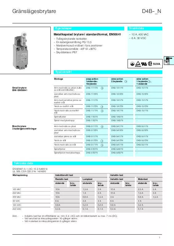 Mode d'emploi OMRON D4B-N