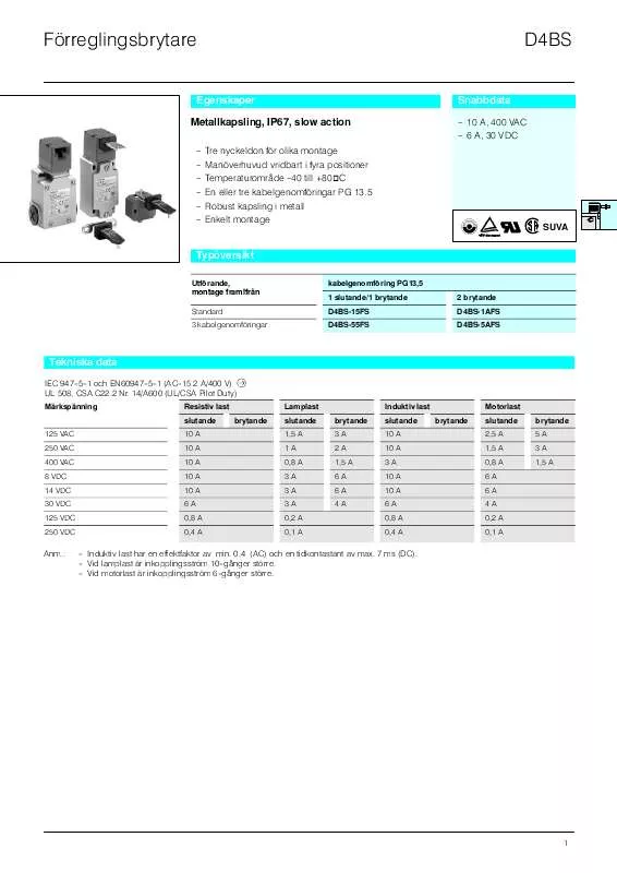 Mode d'emploi OMRON D4BS