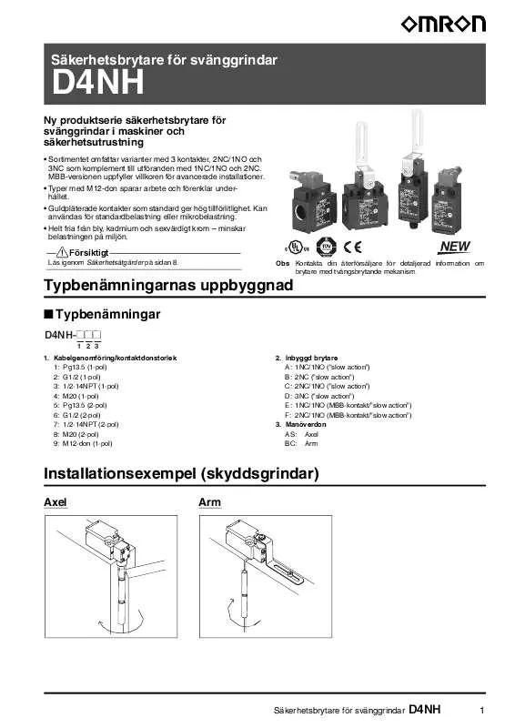 Mode d'emploi OMRON D4NH