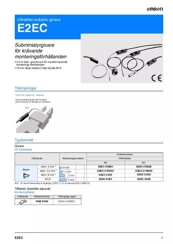 Mode d'emploi OMRON E2EC