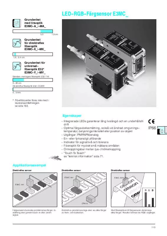 Mode d'emploi OMRON E3MC