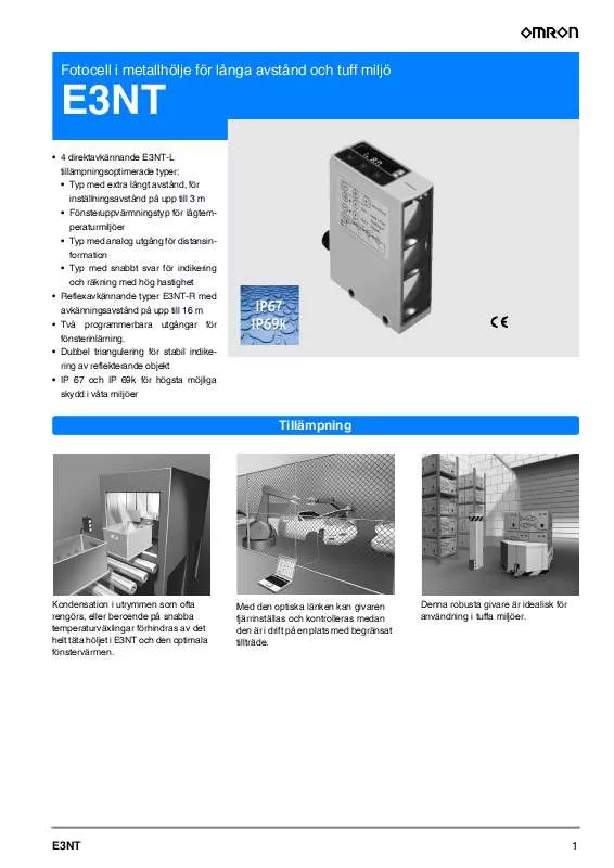 Mode d'emploi OMRON E3NT