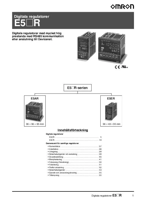 Mode d'emploi OMRON E5 R