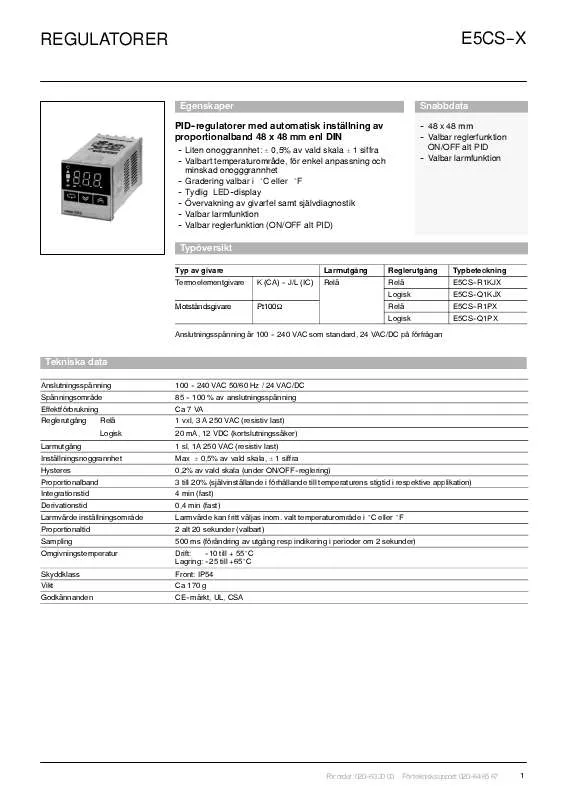 Mode d'emploi OMRON E5CS-X