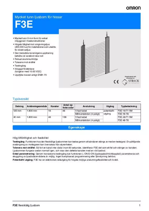 Mode d'emploi OMRON F3E