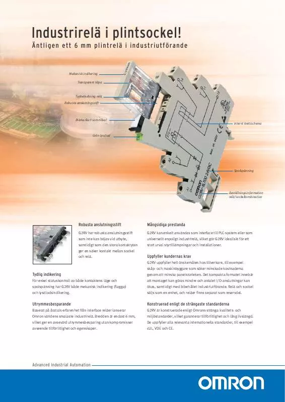 Mode d'emploi OMRON G2RV