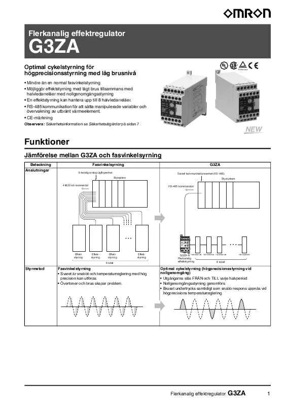 Mode d'emploi OMRON G3ZA