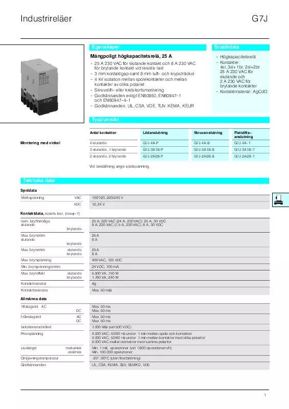 Mode d'emploi OMRON G7J