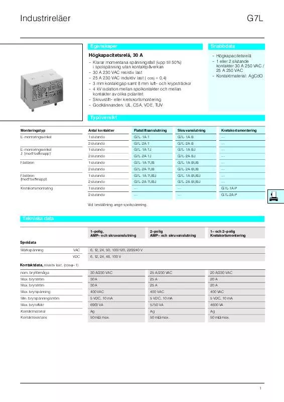 Mode d'emploi OMRON G7L