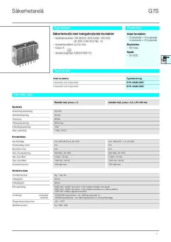 Mode d'emploi OMRON G7S