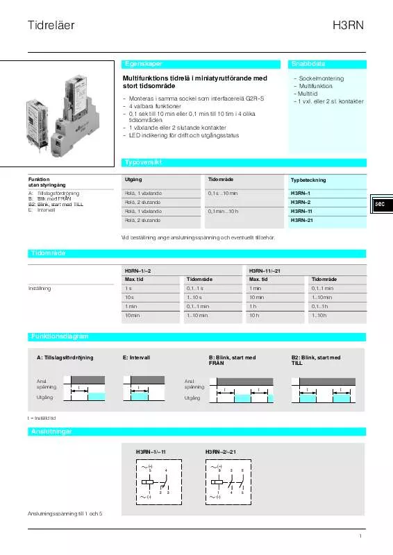 Mode d'emploi OMRON H3RN