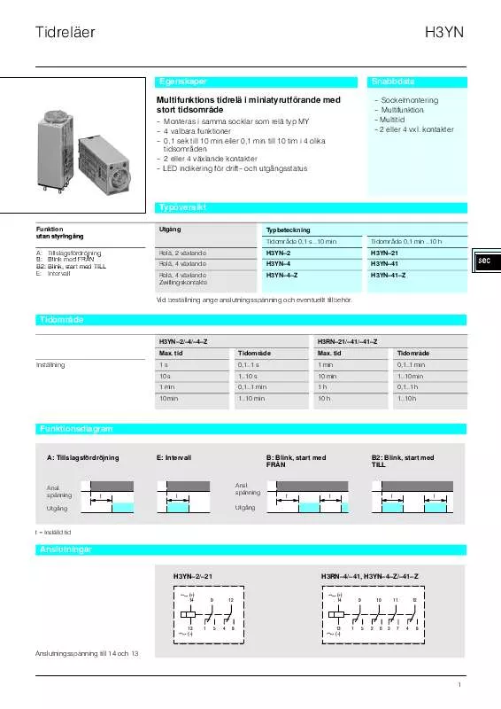 Mode d'emploi OMRON H3YN