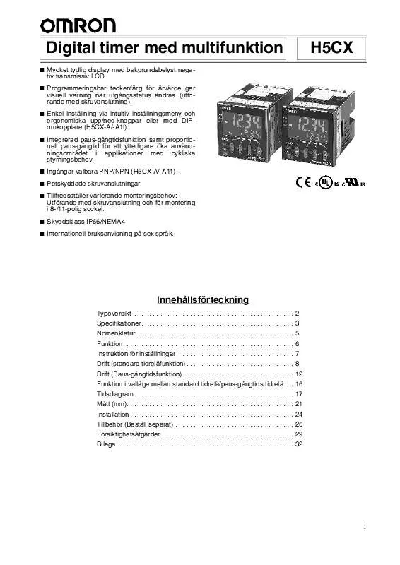 Mode d'emploi OMRON H5CX