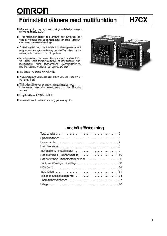 Mode d'emploi OMRON H7CX