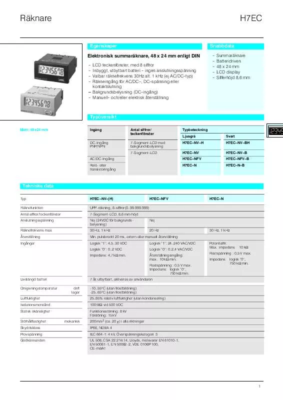 Mode d'emploi OMRON H7EC