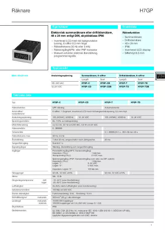 Mode d'emploi OMRON H7GP