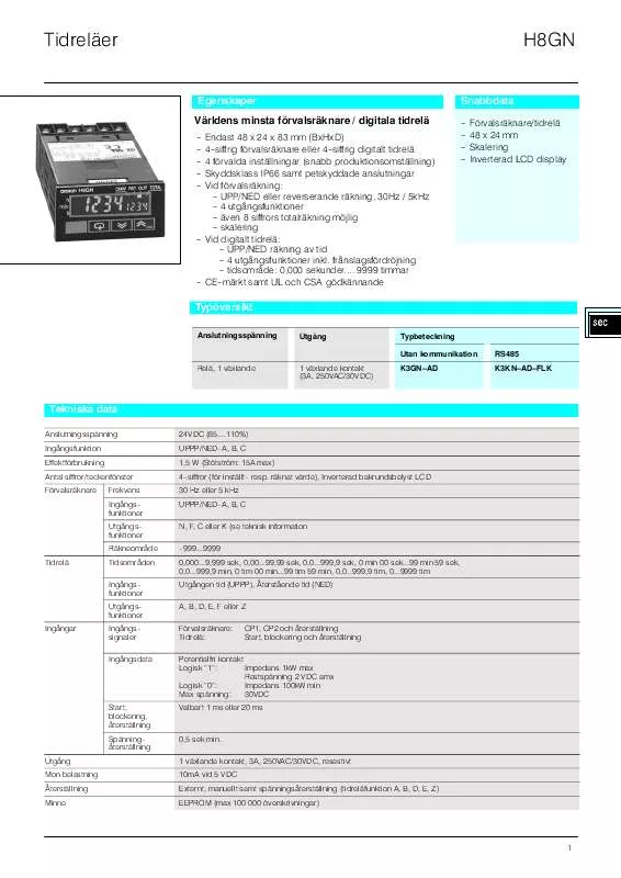 Mode d'emploi OMRON H8GN